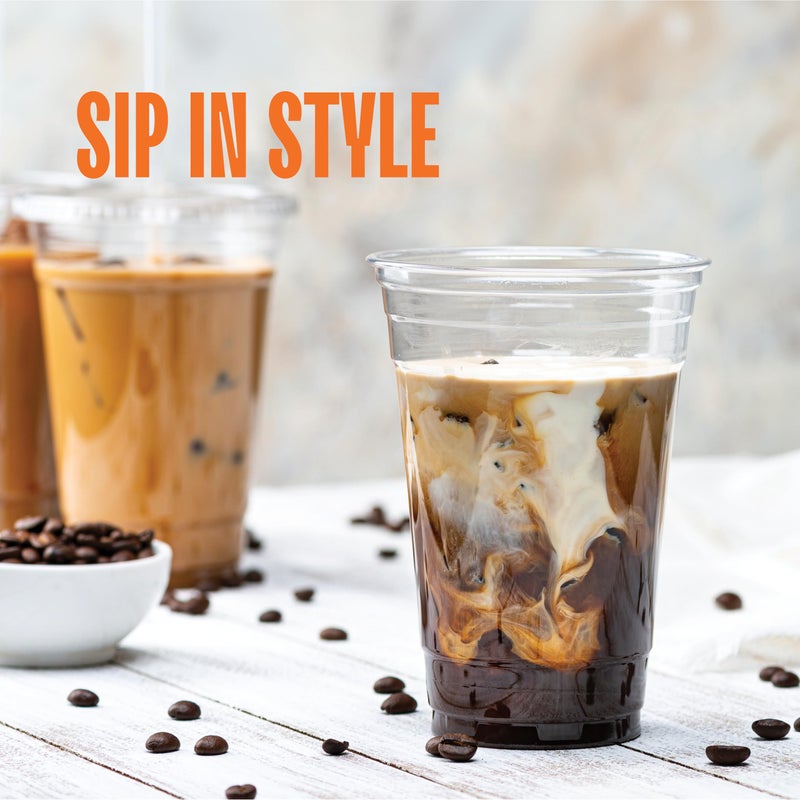 Stack Man [100 Pack - 20 oz.] Clear Disposable Plastic Cups PET Crystal Clear Disposable 20oz Plastic Cups - Image 3